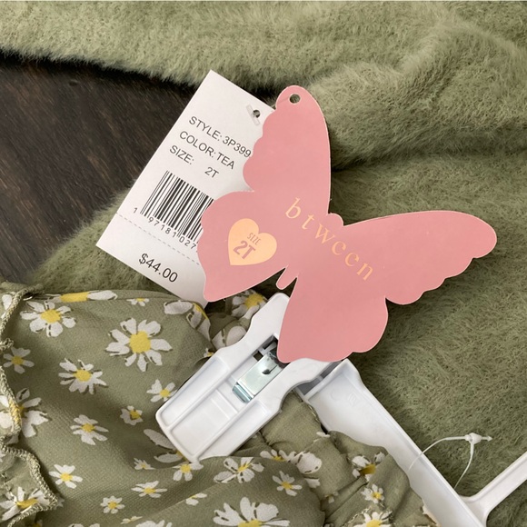 Girls Sage Green Daisy Floral Sweater & Skirt 3-Piece Set Size 2T - Picture 5 of 8